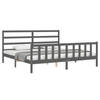 vidaXL Bedframe met hoofdbord massief hout grijs 200x200 cm