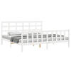 vidaXL Bedframe met hoofdbord massief hout wit 180x200 cm