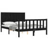 vidaXL Bedframe met hoofdbord massief hout zwart 140x190 cm