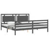 vidaXL Bedframe met hoofdbord massief hout grijs 200x200 cm