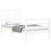 vidaXL Bedframe met hoofdbord massief hout wit 90x200 cm