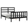 vidaXL Bedframe met hoofdbord massief hout zwart 140x200 cm