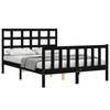 vidaXL Bedframe met hoofdbord massief hout zwart 120x200 cm