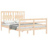 vidaXL Bedframe met hoofdbord massief hout