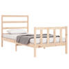 vidaXL Bedframe met hoofdbord massief hout 90x190 cm