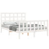 vidaXL Bedframe met hoofdbord massief hout wit 140x190 cm