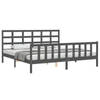 vidaXL Bedframe met hoofdbord massief hout grijs 200x200 cm