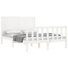 vidaXL Bedframe met hoofdbord massief hout wit