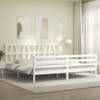 vidaXL Bedframe met hoofdbord massief hout wit 200x200 cm