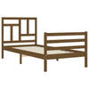 vidaXL Bedframe met hoofdbord massief hout honingbruin 90x200 cm