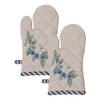 HAES DECO - Set van 2 Ovenwanten voor een Kind - 12x21 cm - 100% Katoen - Blueberry Fields