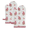 HAES DECO - Set van 2 Ovenwanten voor een Kind - 12x21 cm - 100% Katoen - Cherry Cupcake