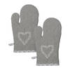 HAES DECO - Set van 2 Ovenwanten - 16x30 cm - 100% Katoen - Lovely Heart