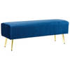 Beliani PATERSON - Hocker-Blauw-Fluweel