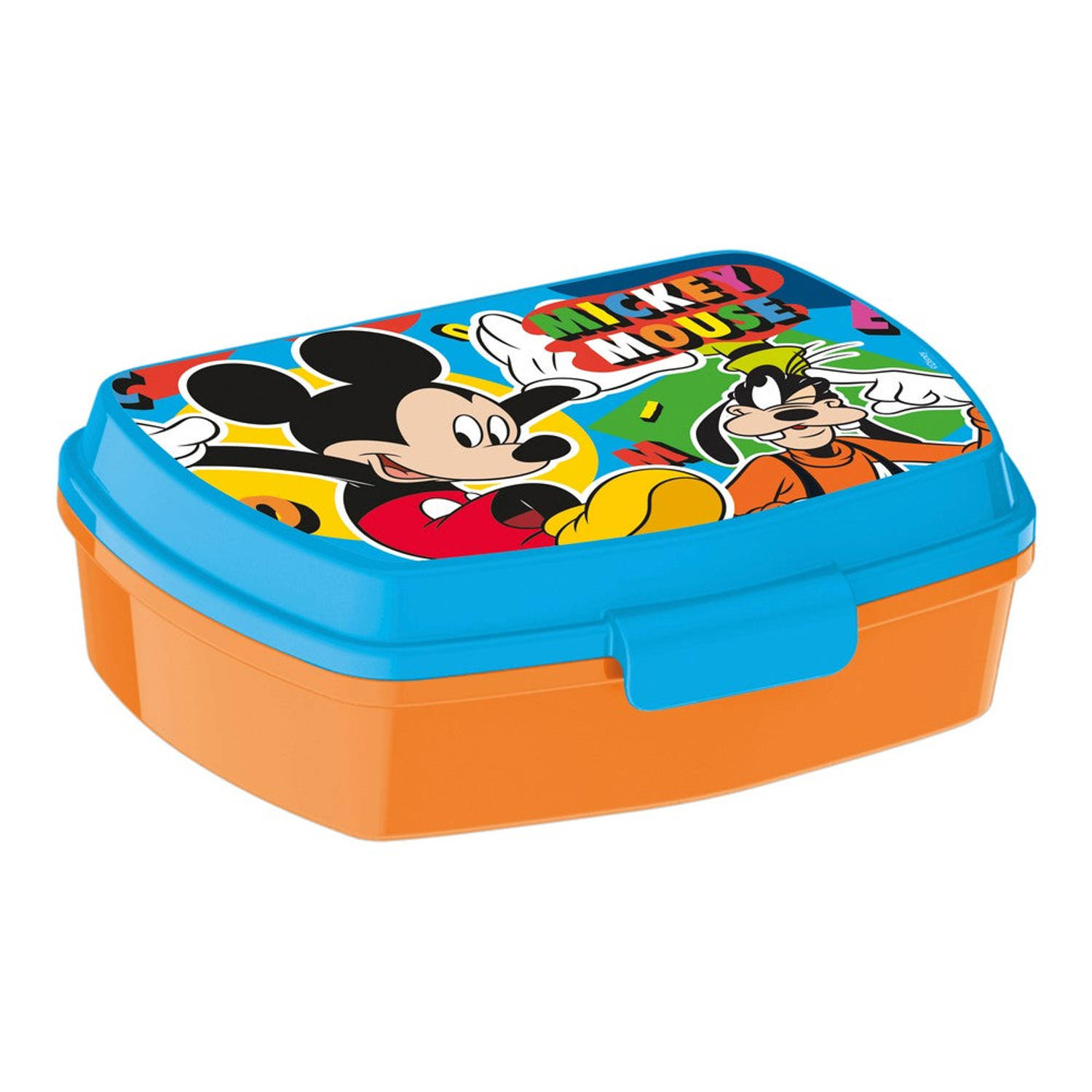 Disney lunchbox Mickey Mouse junior 17 x 5,6 cm blauw-oranje