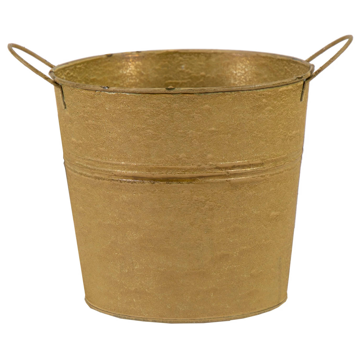 Emmer-plantenpot-bloempot zink oud goud D14 x H12 cm IJzeren emmer-teil