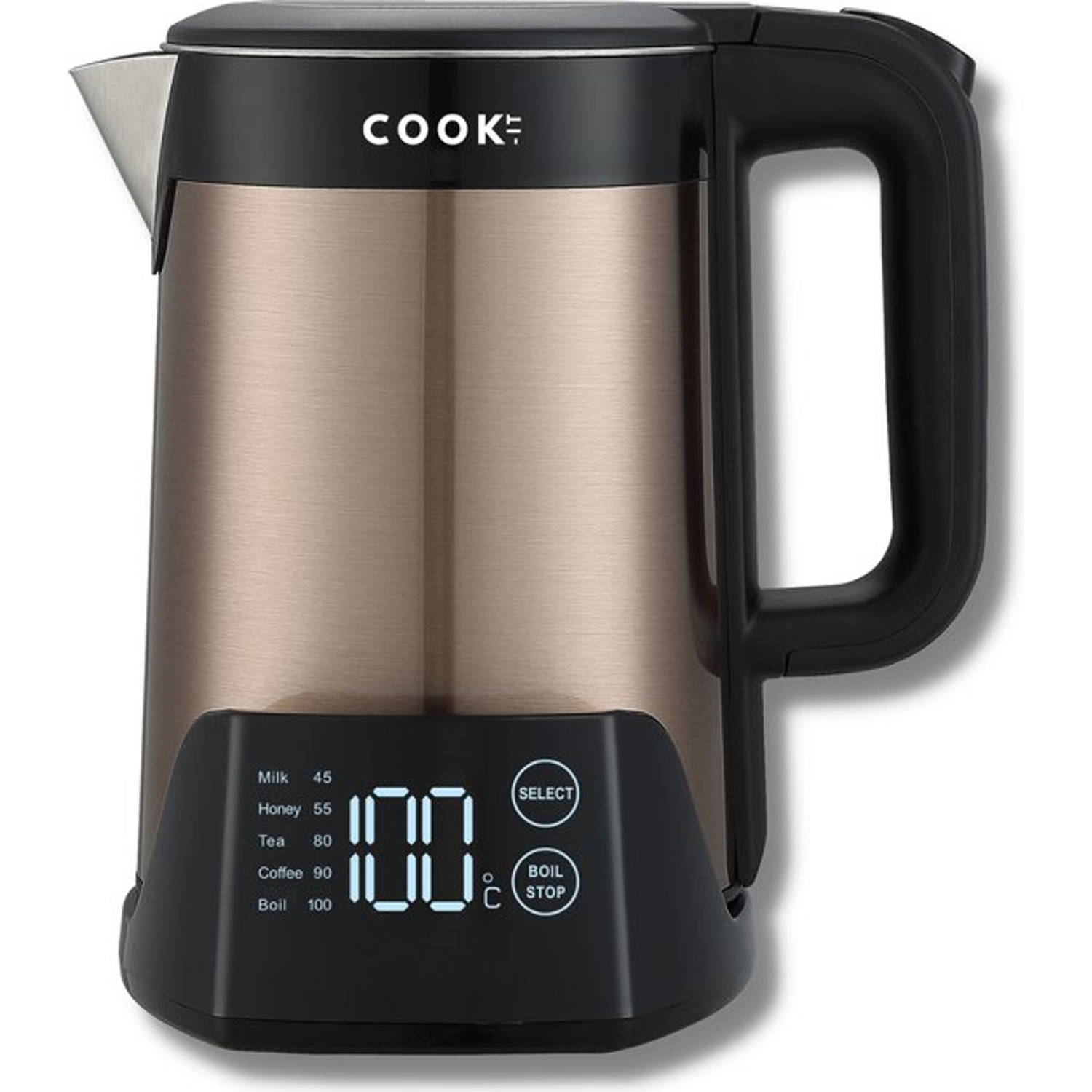 COOK-IT Luxury - Waterkoker met Temperatuurregeling 45°C tot 100°C - Warmhoudfunctie - Kettle