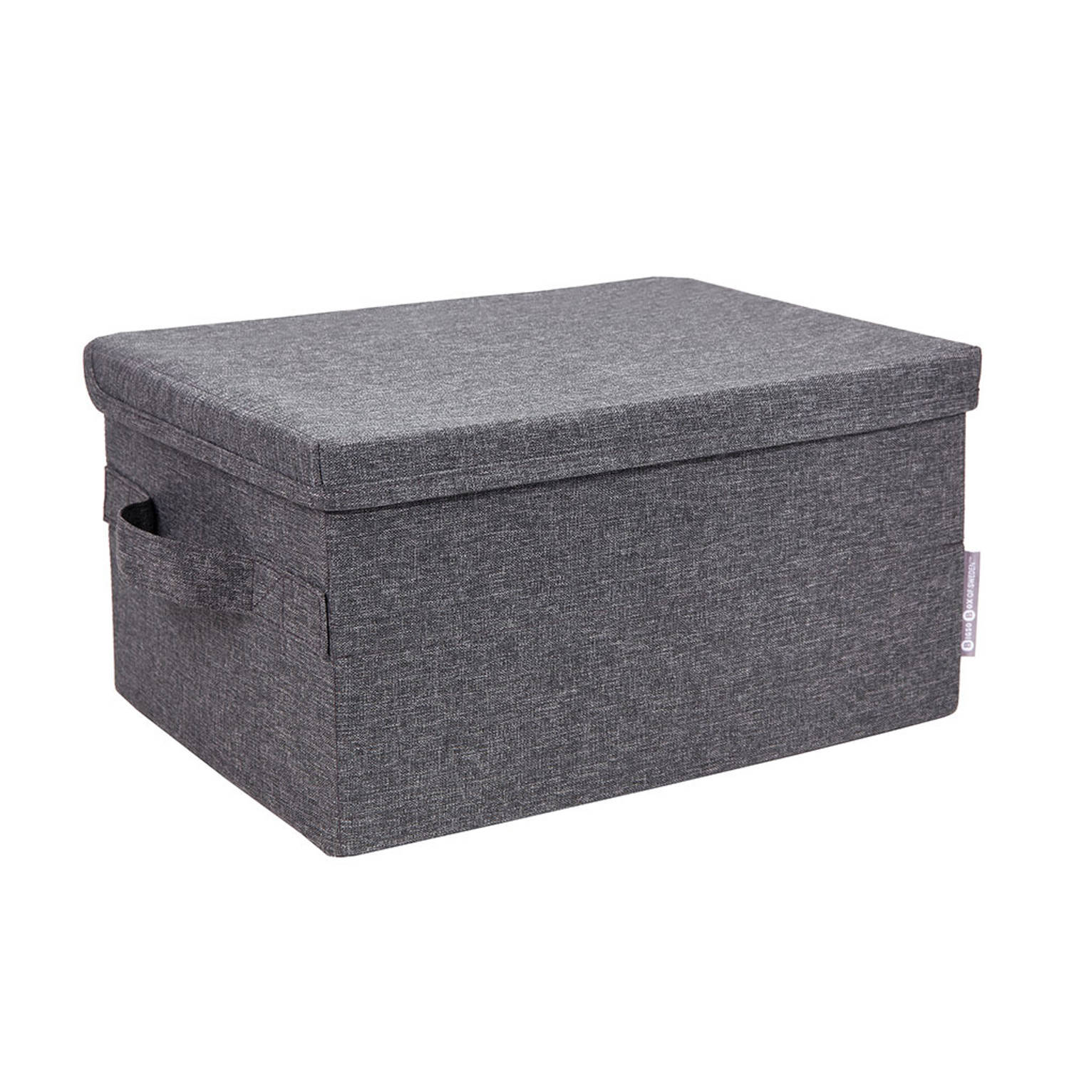 Bigso Box of Sweden Stoffen opbergmand grijs - Stapelbaar, Met deksel, Opvouwbaar