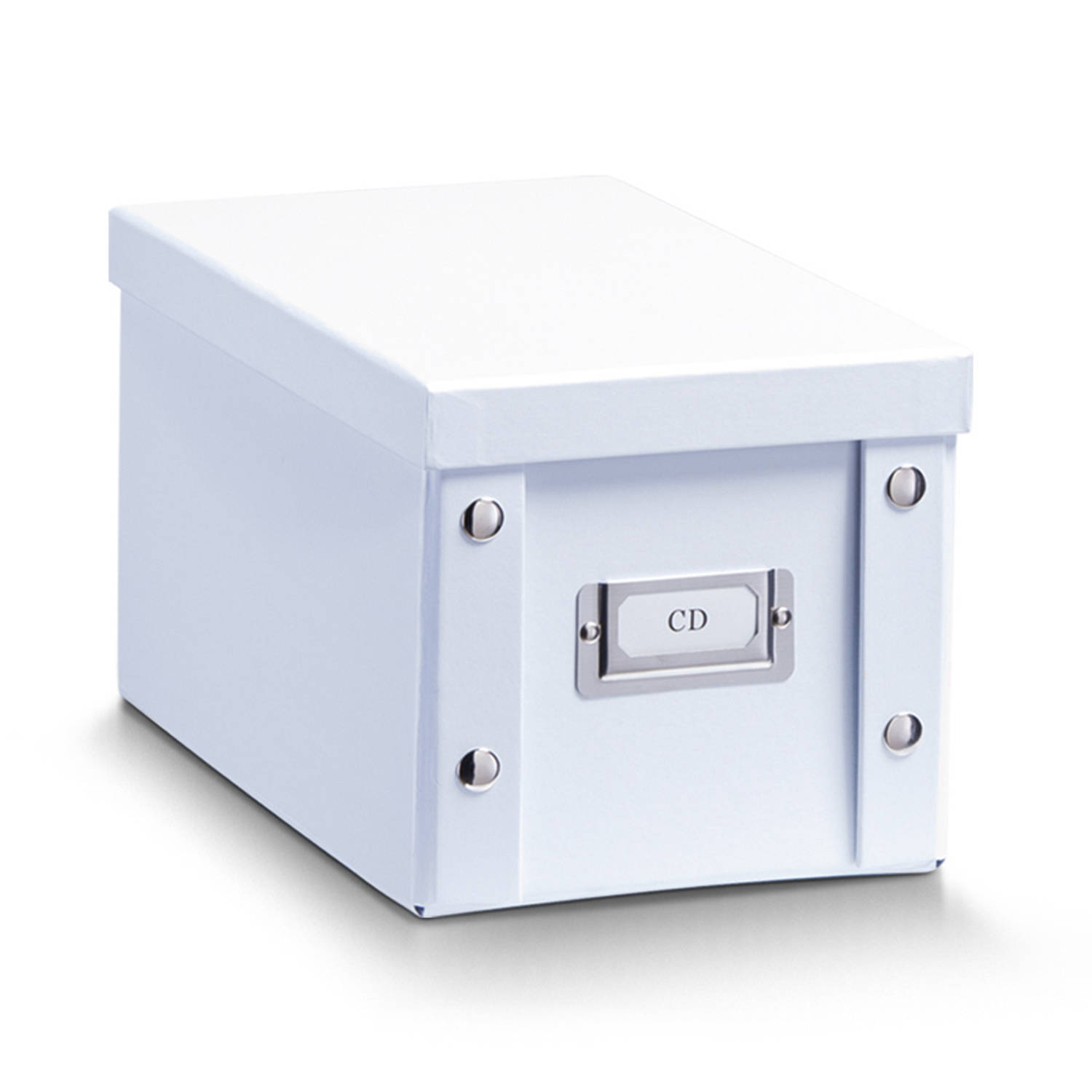 Zeller Present Opbergboxen met deksel 16,5x28x15 cm wit - Small - Opvouwbaar