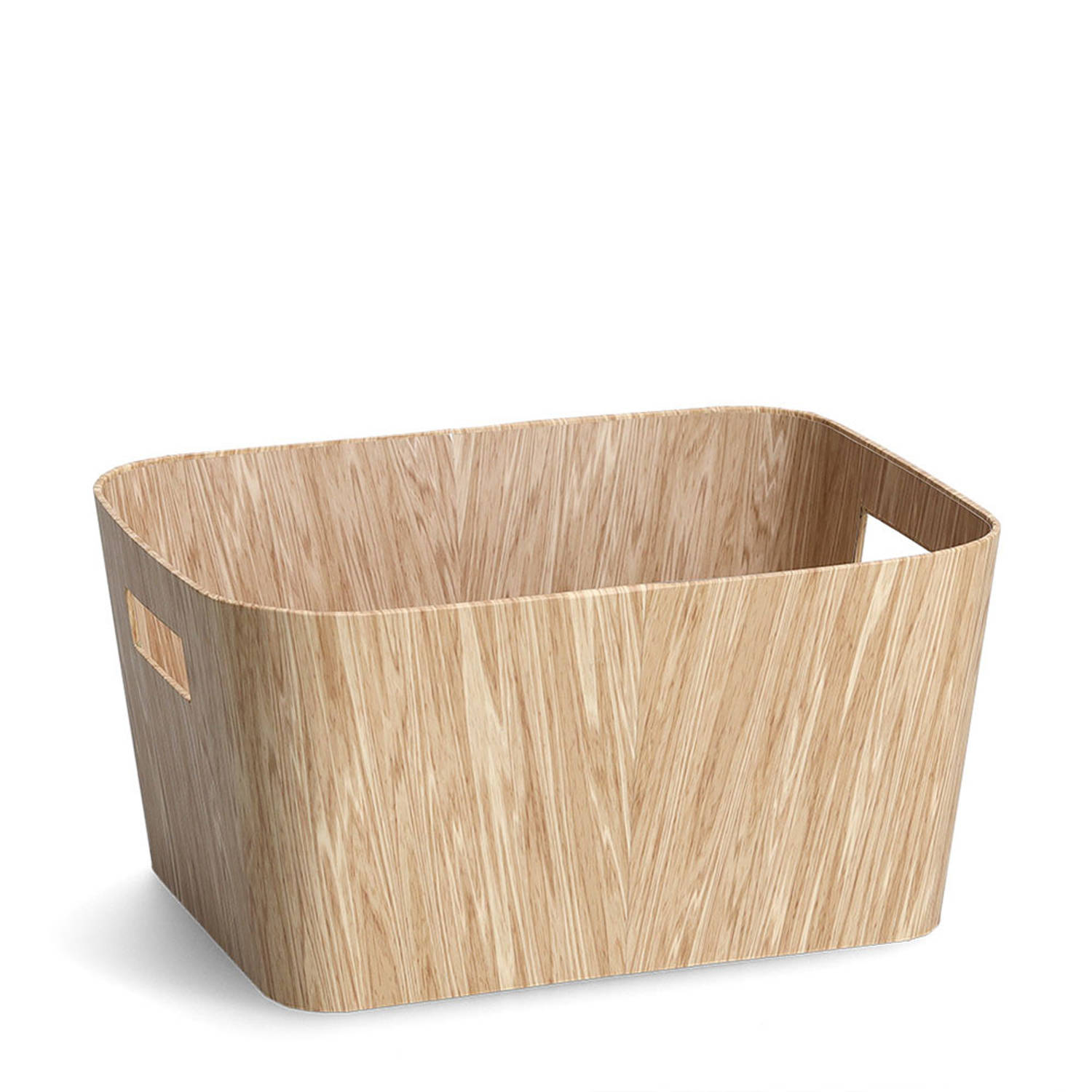 Zeller Present Kartonnen opbergboxen met houtlook - Bruin - Decoratief