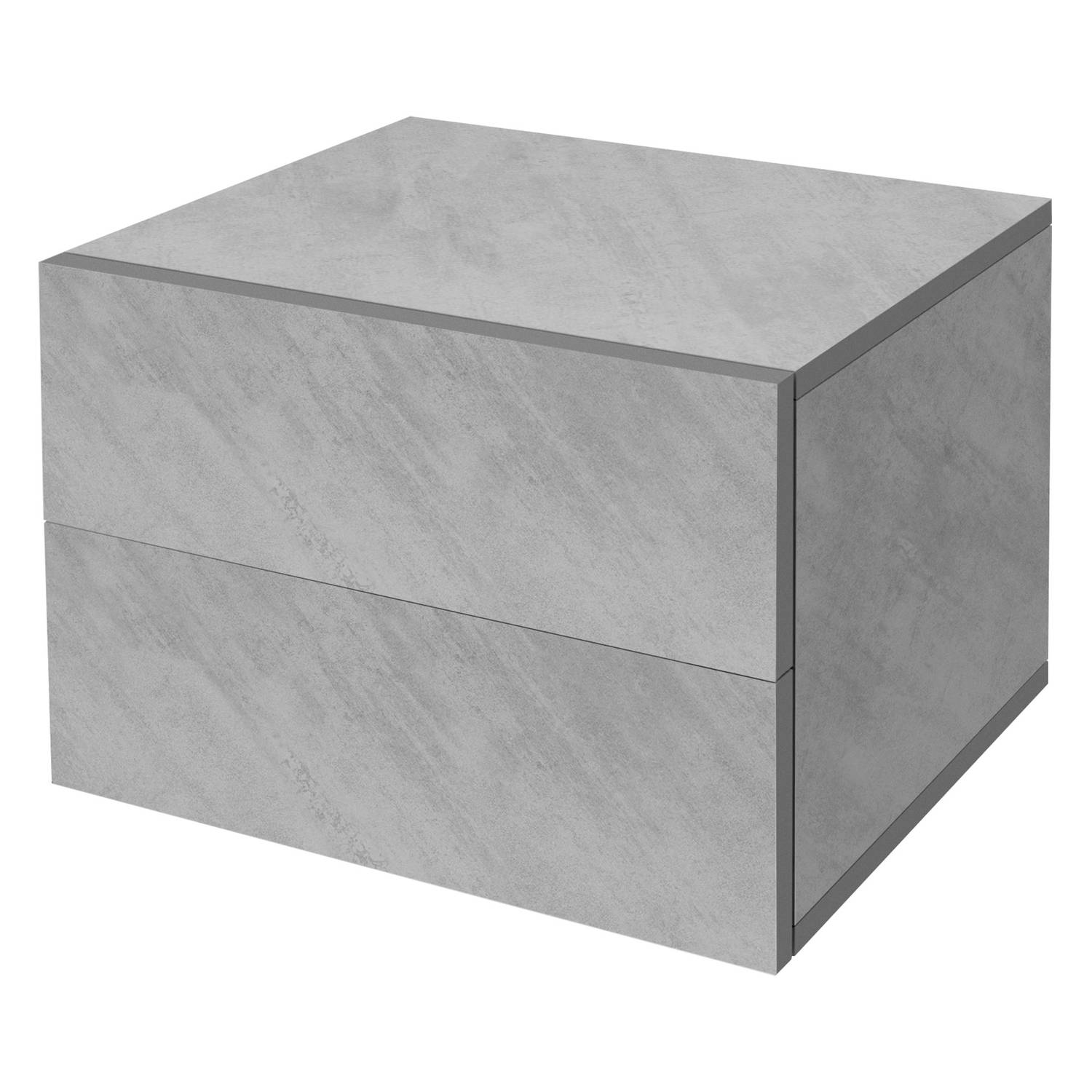 Nachtkastje met 2 laden 42x29x30 cm grijs-betonlook van spaanplaat ML-Design