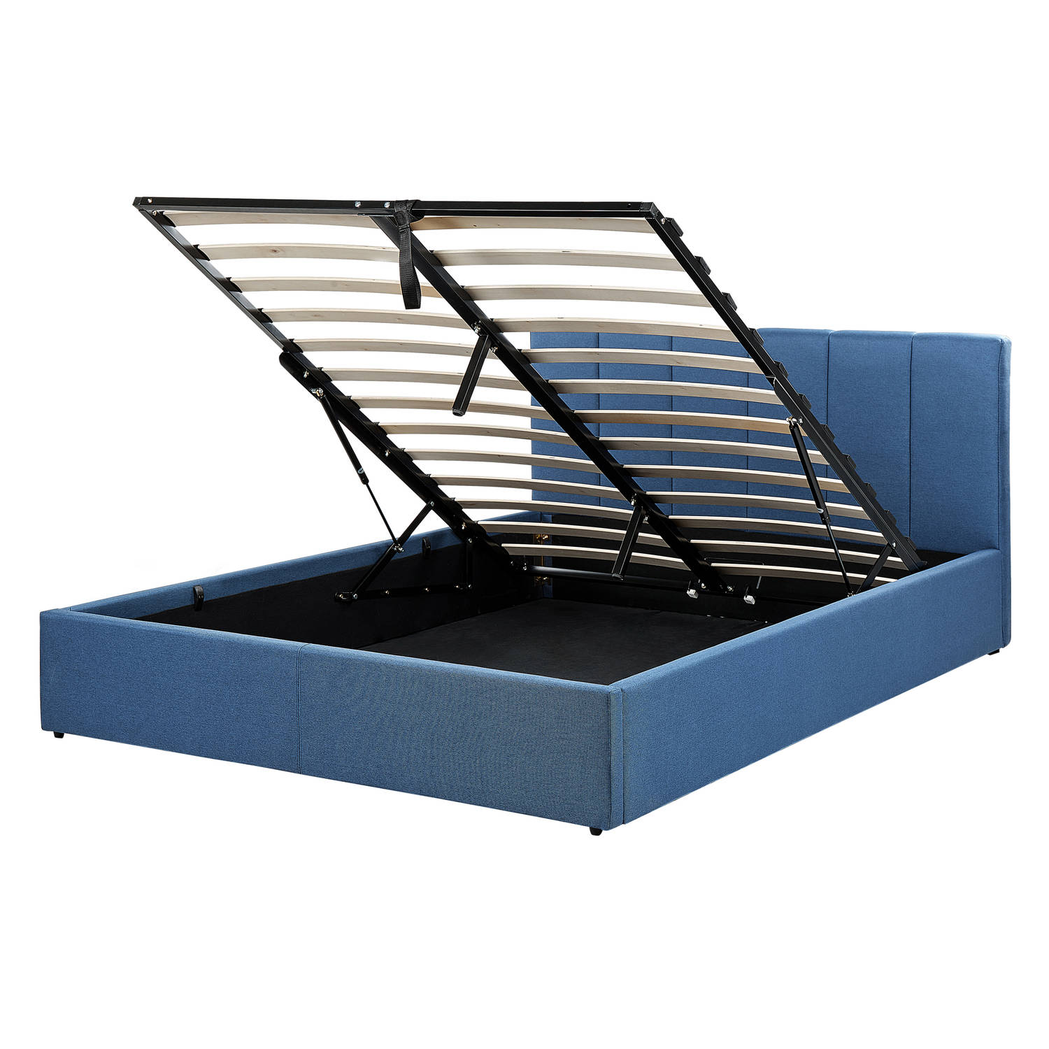 Beliani DREUX - Bed with Storage - Blauw - Polyester
