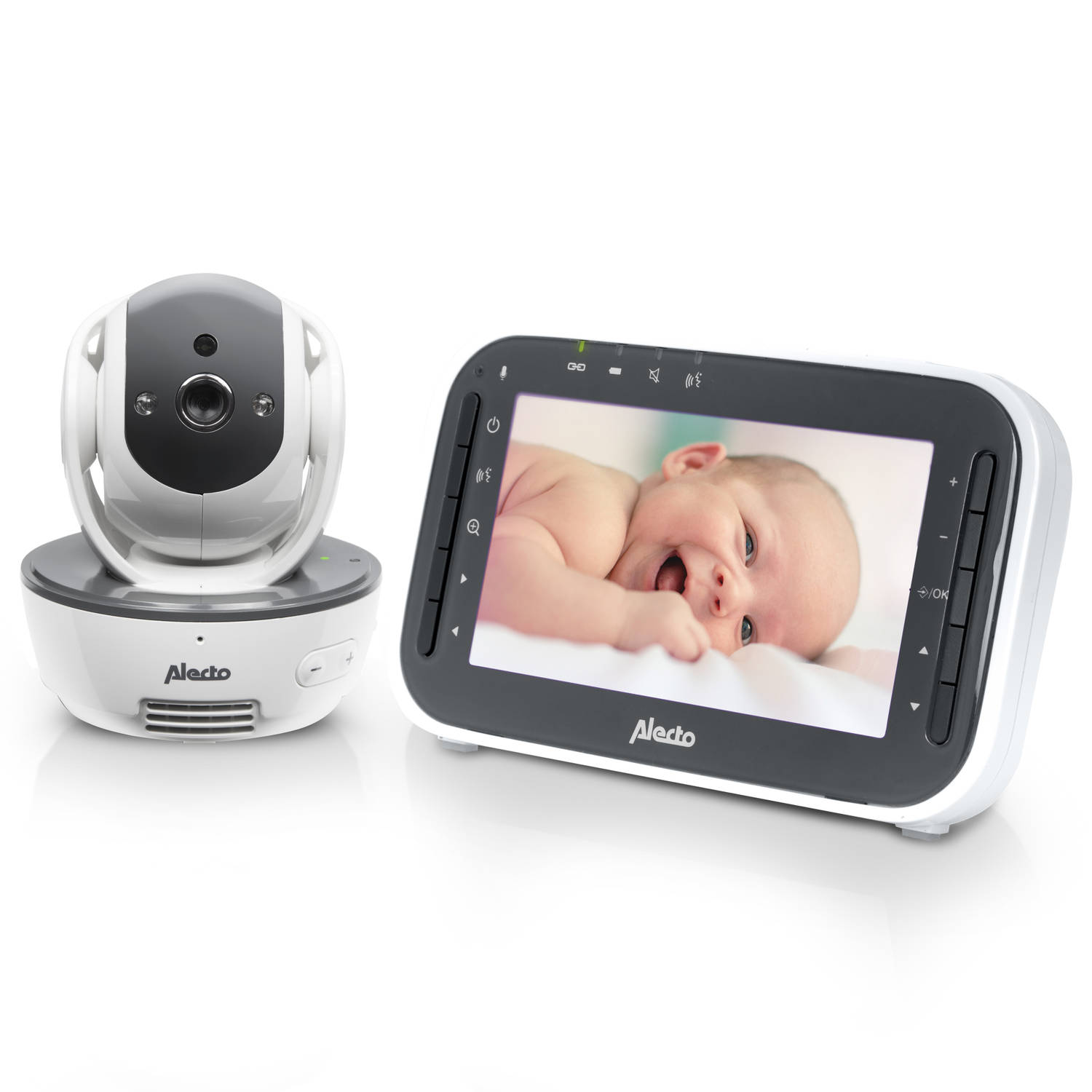 Babyfoon met camera en 4.3 kleurenscherm Alecto Wit-Antraciet