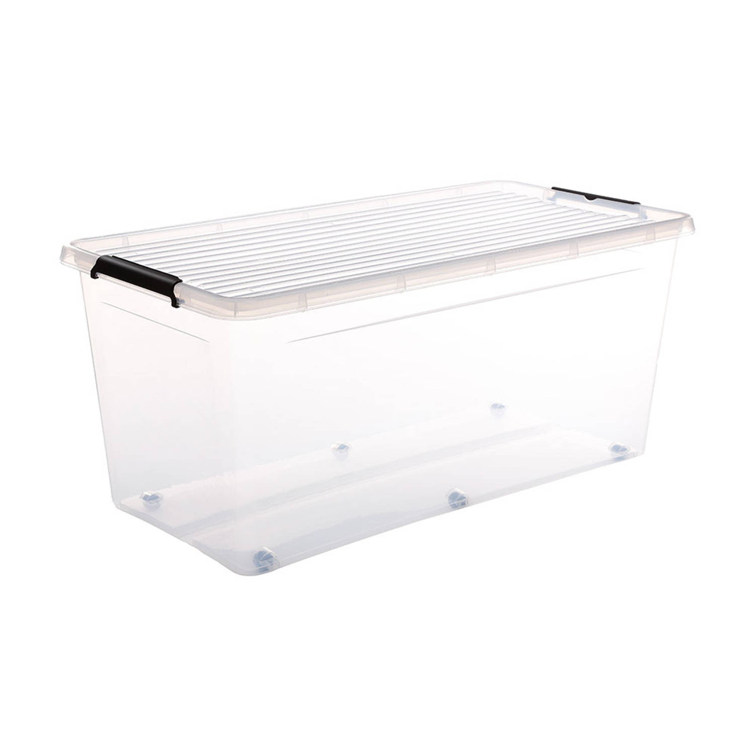 Five® Doorzichtige opbergboxen met clipsluiting 75 liter - 75 liter - rolbaar (76 x 39 x 35 cm) - Stapelbaar, Klaar voor gebruik