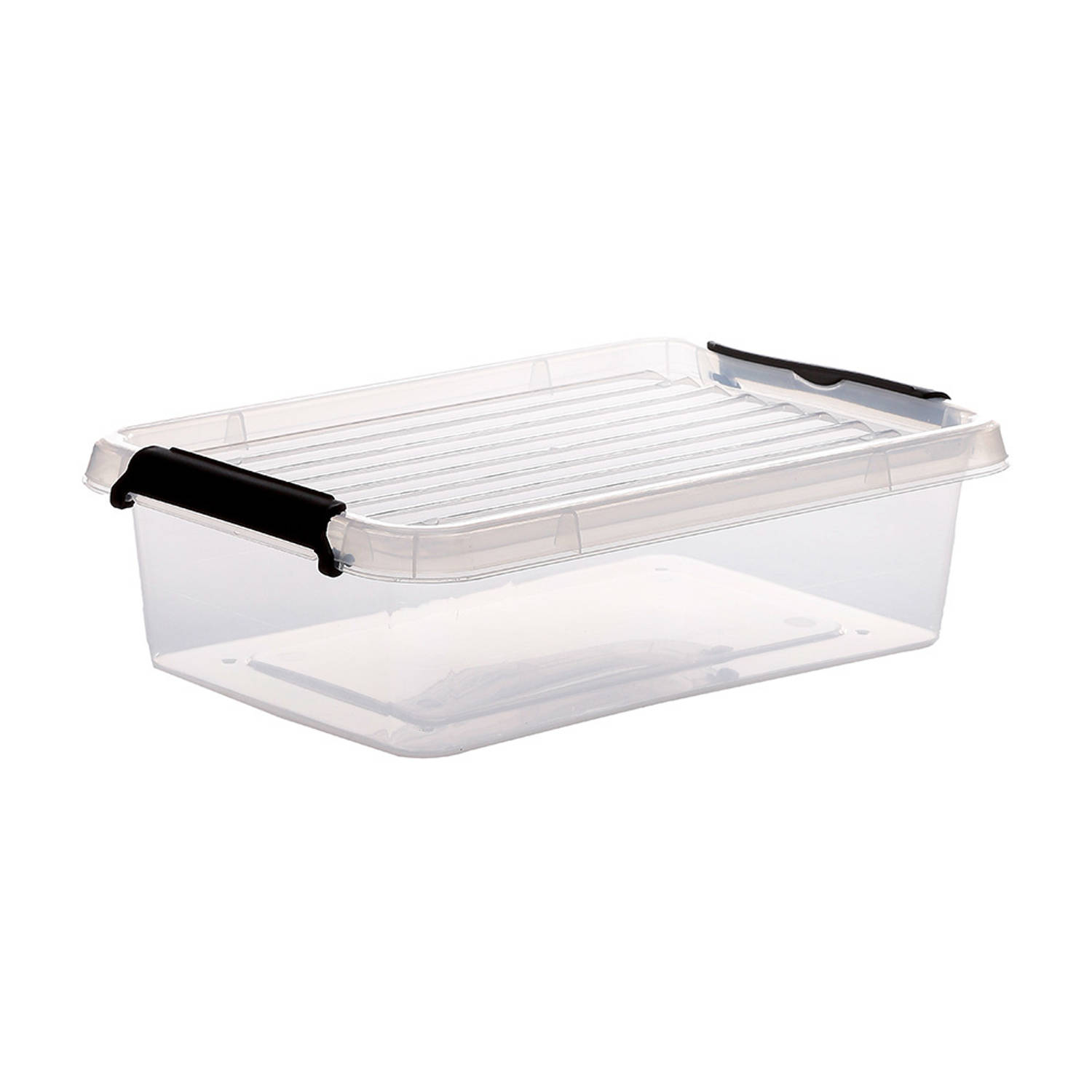 Five® Doorzichtige opbergbox met clipsluiting 3 liter laag - 3 liter-laag (29,2 x 19,9 x 8 cm) - Stapelbaar, Klaar voor gebruik