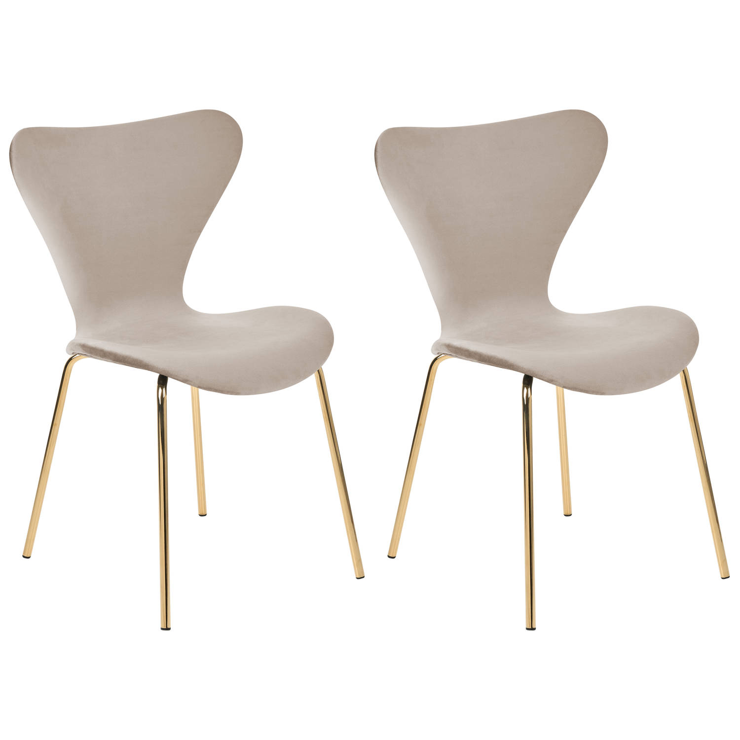 Beliani BOONVILLE - Set of 2 Chairs - Grijs - Fluweel