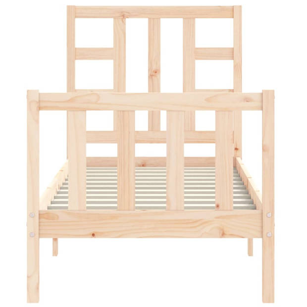 vidaXL Bedframe met hoofdbord massief hout