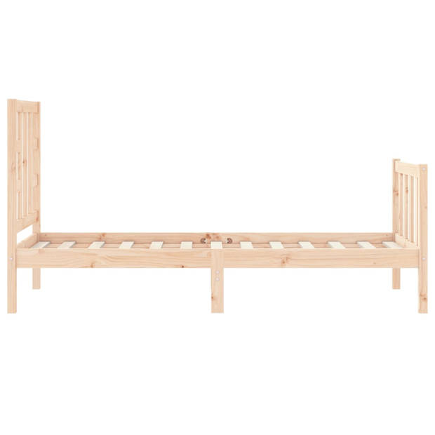 vidaXL Bedframe met hoofdbord massief hout