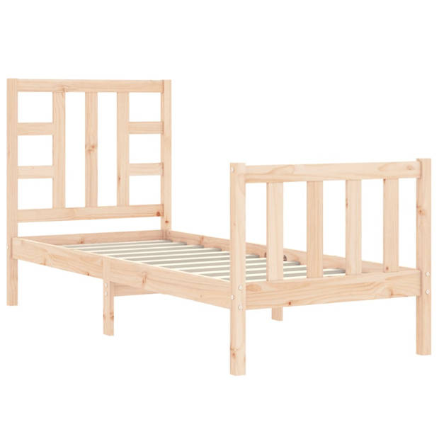 vidaXL Bedframe met hoofdbord massief hout