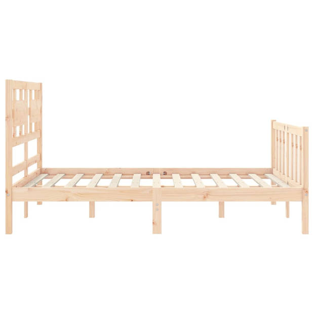 vidaXL Bedframe met hoofdbord massief hout