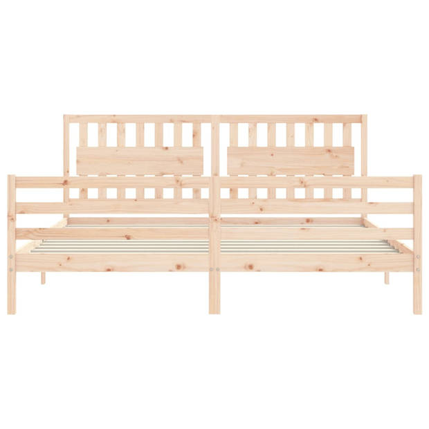 vidaXL Bedframe met hoofdbord massief hout 200x200 cm