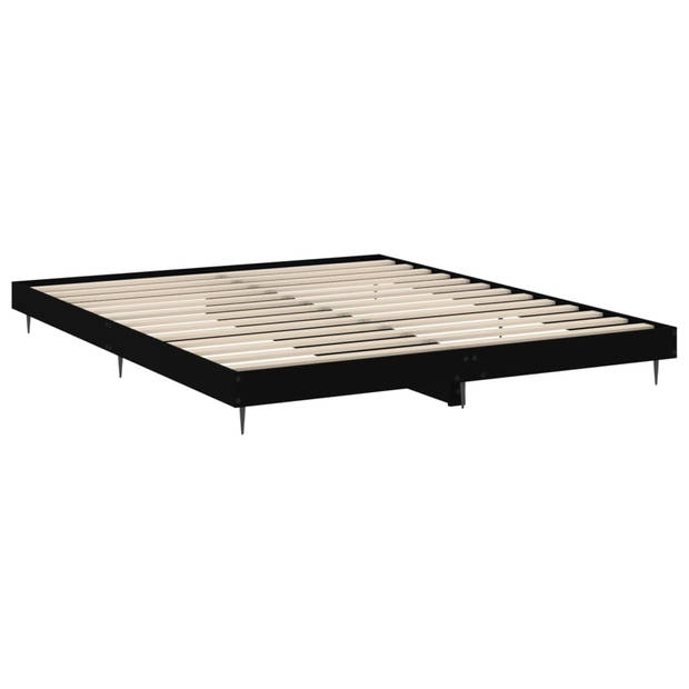 vidaXL Bedframe bewerkt hout zwart 180x200 cm