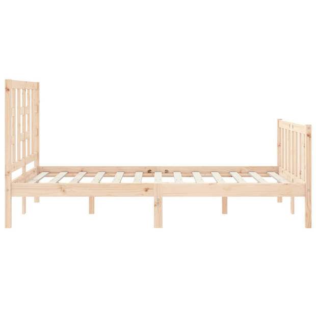 vidaXL Bedframe met hoofdbord massief hout