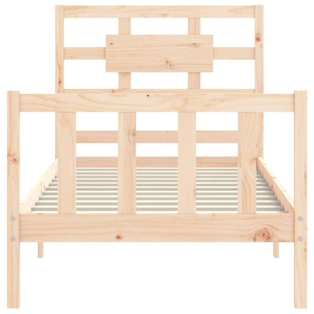 vidaXL Bedframe met hoofdbord massief hout