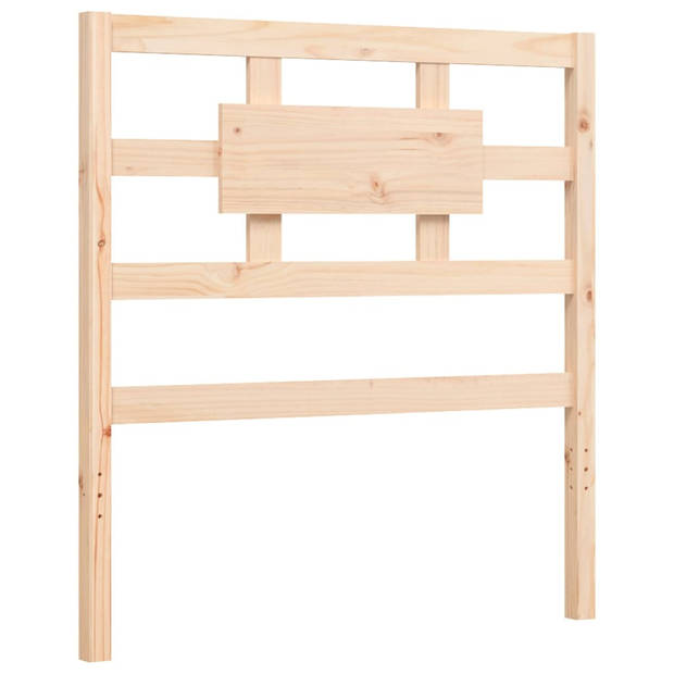 vidaXL Bedframe met hoofdbord massief hout 90x200 cm