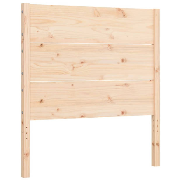 vidaXL Bedframe met hoofdbord massief hout 100x200 cm