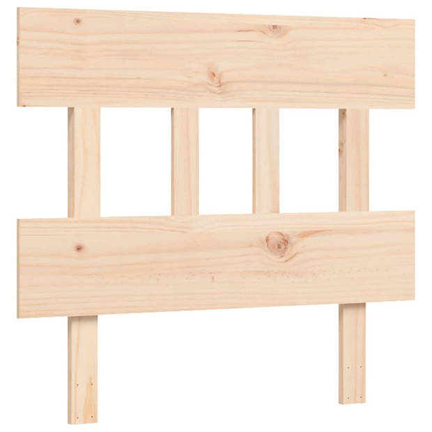 vidaXL Bedframe met hoofdbord massief hout 100x200 cm