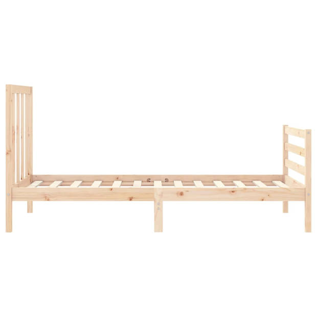 vidaXL Bedframe met hoofdbord massief hout