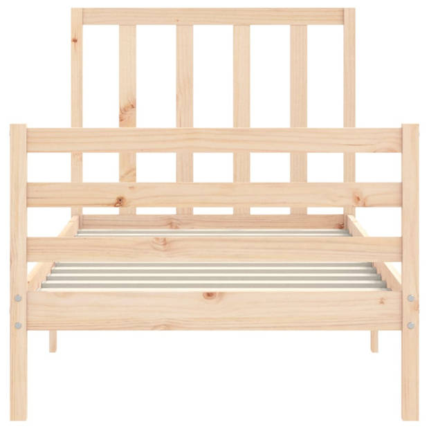 vidaXL Bedframe met hoofdbord massief hout