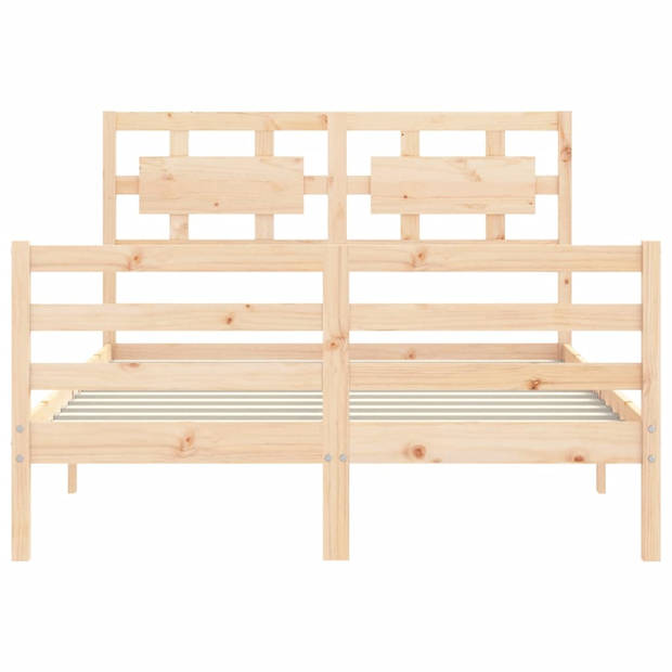 vidaXL Bedframe met hoofdbord massief hout