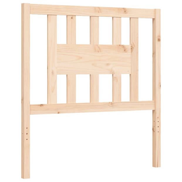 vidaXL Bedframe met hoofdbord massief hout 100x200 cm