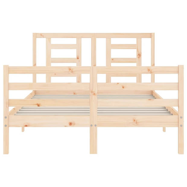 vidaXL Bedframe met hoofdbord massief hout 140x200 cm