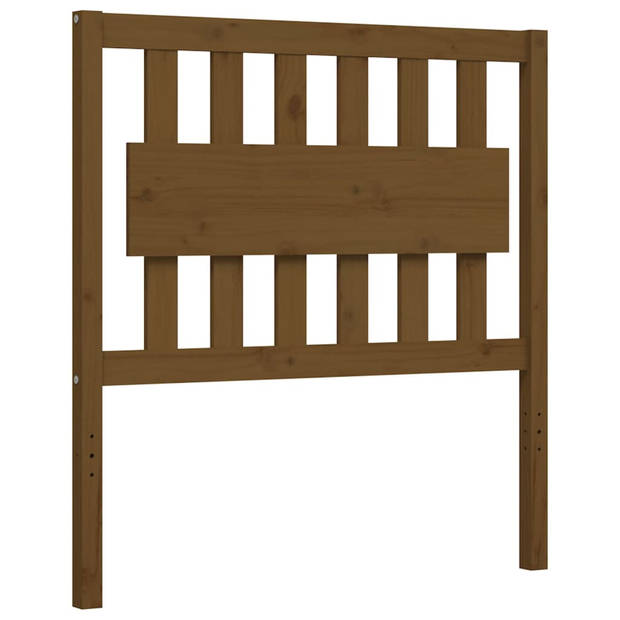 vidaXL Bedframe met hoofdbord massief hout honingbruin 90x200 cm