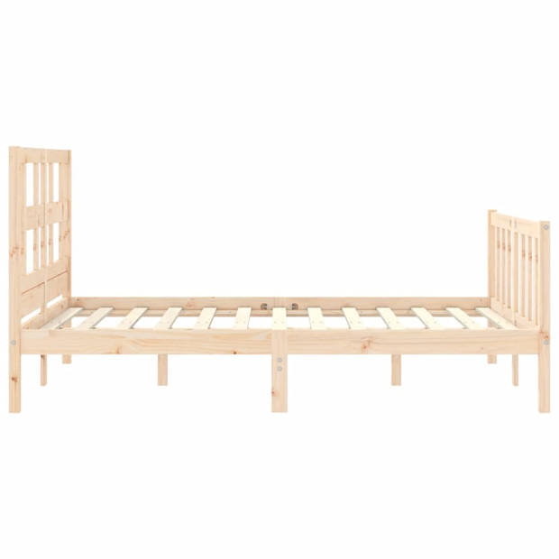 vidaXL Bedframe met hoofdbord massief hout