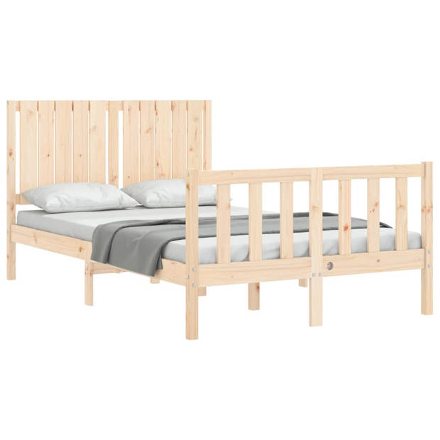 vidaXL Bedframe met hoofdbord massief hout 120x200 cm