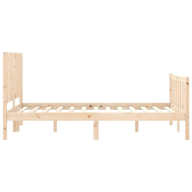 vidaXL Bedframe met hoofdbord massief hout 120x200 cm